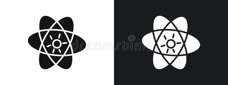 Atomic Scientific icon linear graphics set vector in black royalty free illustration