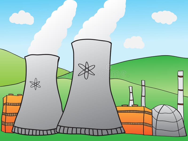 Atomkraftwerk stock abbildung Atomkraftwerk stock abbildung