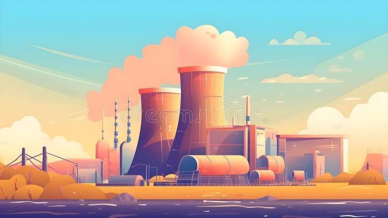 Atomkraftwerk. Eine anatomische Darstellung eines Kernkraftwerks.