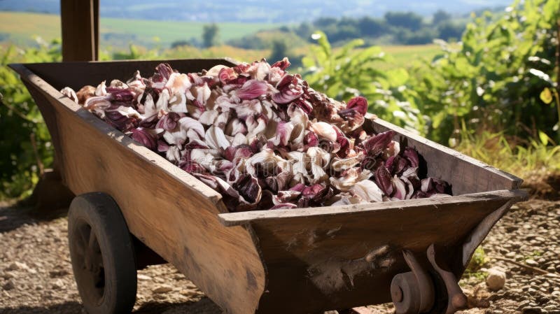 Atracador rebosante de radicchio fresco stock de ilustración