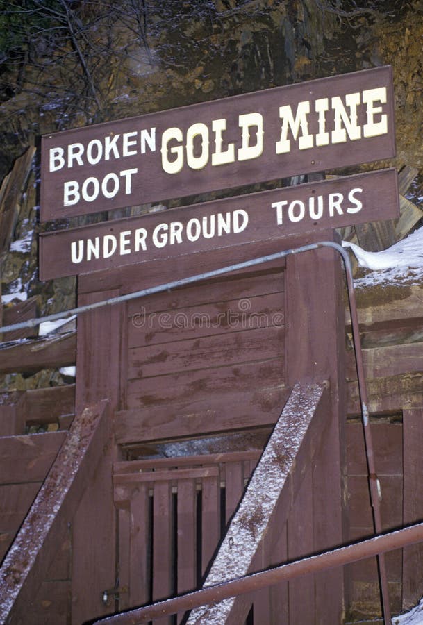 Tourist attraction of Broken Boot Gold Mine in Deadwood, SD. Tourist attraction of Broken Boot Gold Mine in Deadwood, SD