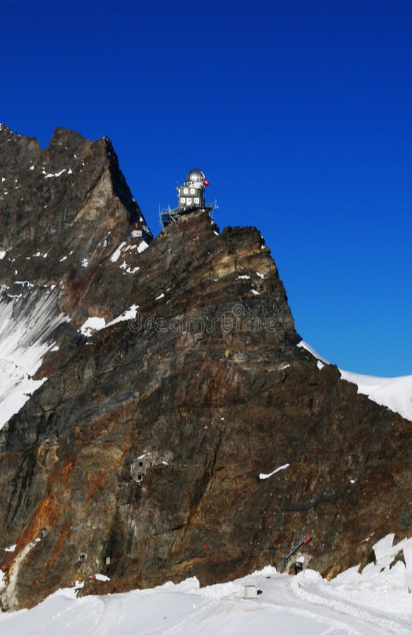 Atração turística: O sta do obervatório e do tempo de Jungfraujoch foto de stock Atração turística: O sta do obervatório e do tempo de Jungfraujoch foto de stock