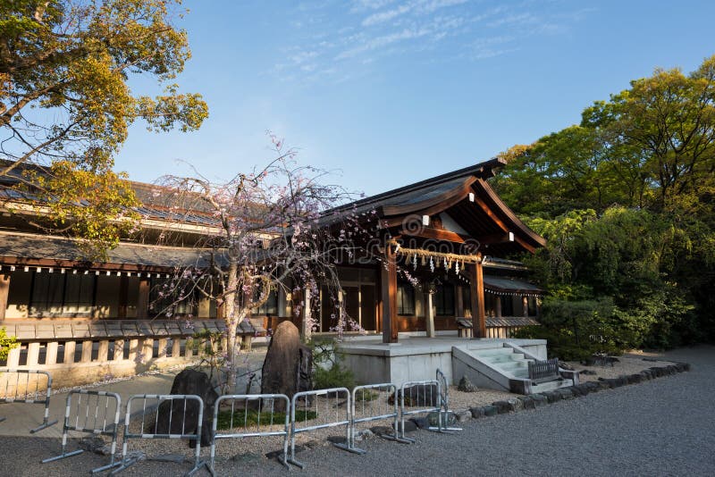 Atsuta Jingu shrine with sakura, Nagoya stock image Atsuta Jingu shrine with sakura, Nagoya stock image