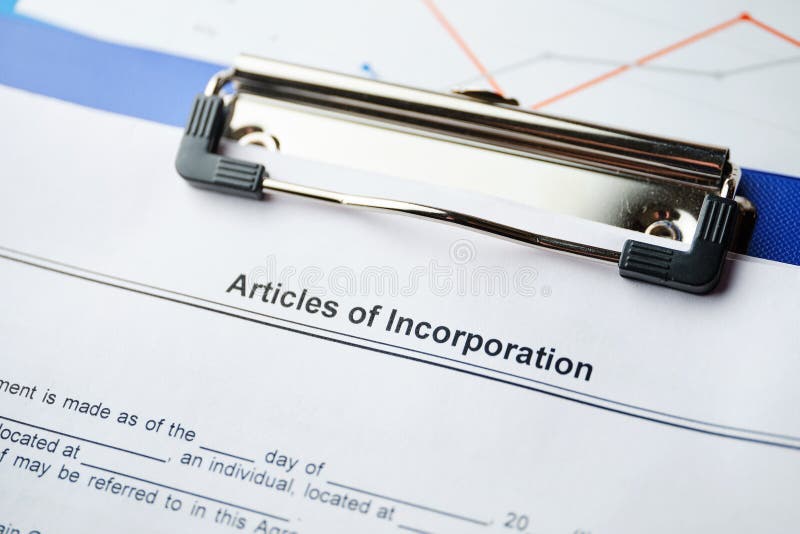 Att dokumentets bolagsordning är klar att undertecknas