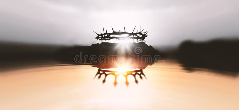 Att korgkronan och den krona som symboliserar jesus är en symbol för död och himmel. royaltyfri bild