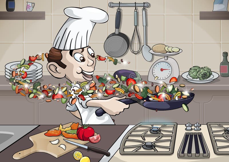 Att laga mat tycker om stock illustrationer. Illustration av dynamiskt