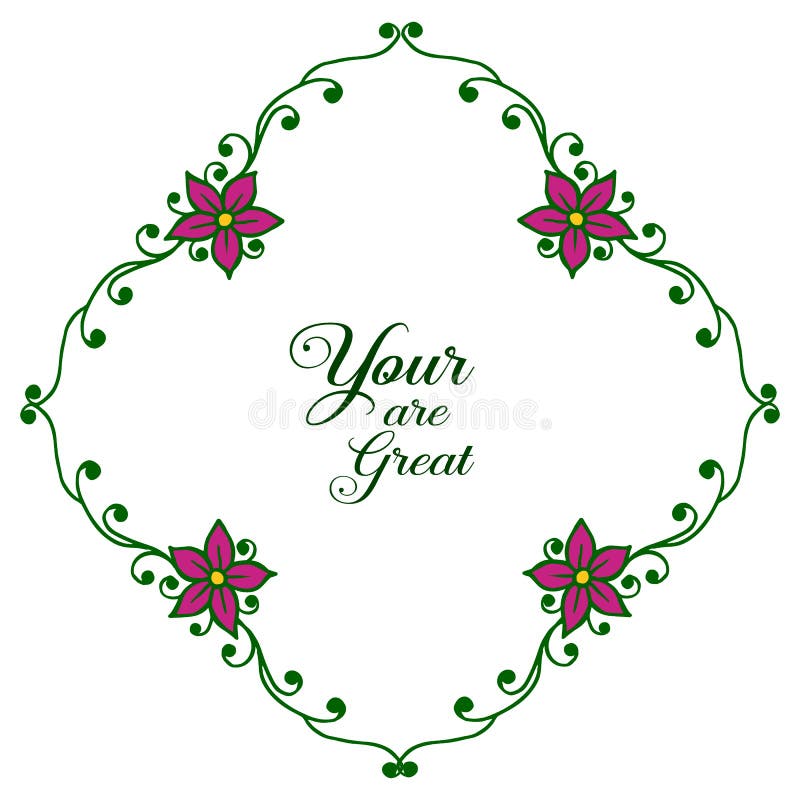 Vector Illustration Writing Your Are Great With Texture Leaf Floral