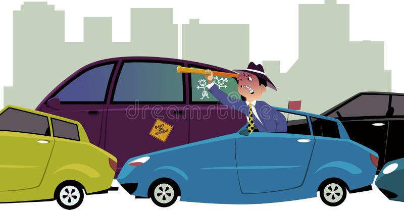 Attaccato nel traffico illustrazione di stock Attaccato nel traffico illustrazione di stock