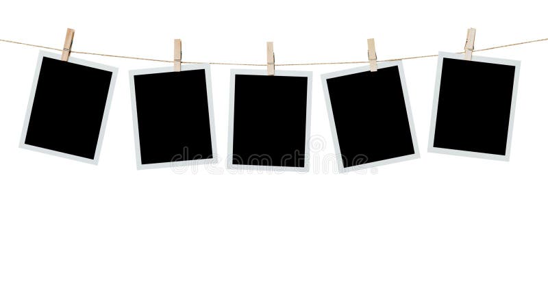 Attaccatura in bianco della struttura di cinque foto sul bianco isolato con il taglio della p immagine stock Attaccatura in bianco della struttura di cinque foto sul bianco isolato con il taglio della p immagine stock