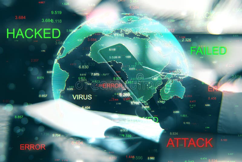 Attack and computing concept royalty free stock images