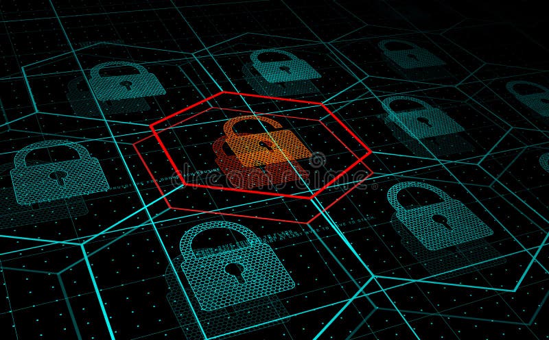 Attaque de Cyber, système sous la menace, attaque de DDoS illustration de vecteur