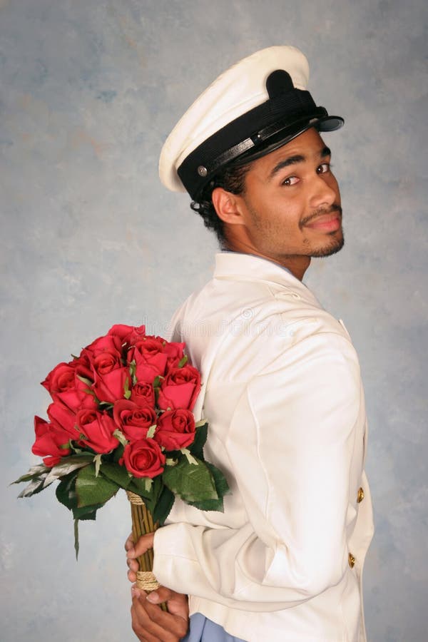 Attendant waiting with roses