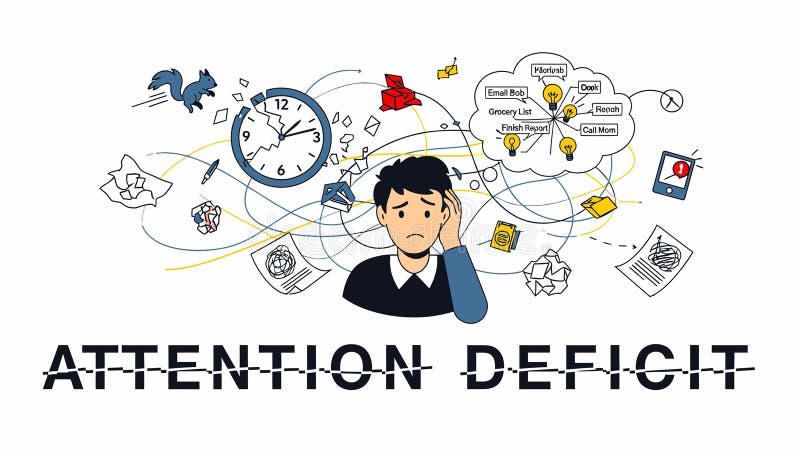 ATTENTION DEFICIT royalty free illustration
