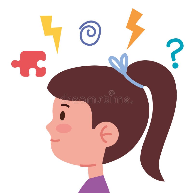 Attention deficit hyperactivity disorder kid vector illustration
