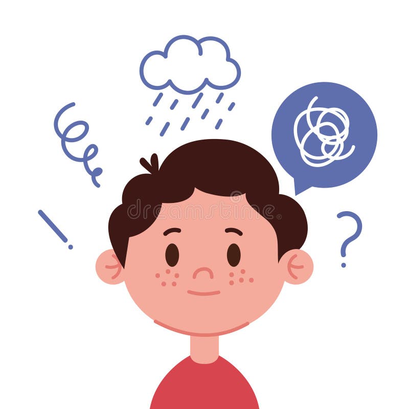 Attention deficit hyperactivity disorder kid royalty free illustration