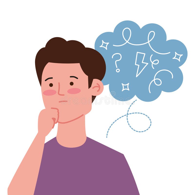 Attention deficit hyperactivity disorder man vector illustration