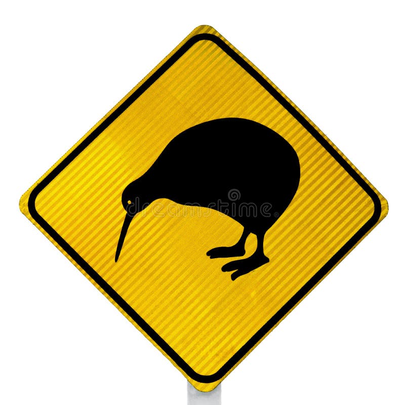 Attention Kiwi Crossing Road Sign
