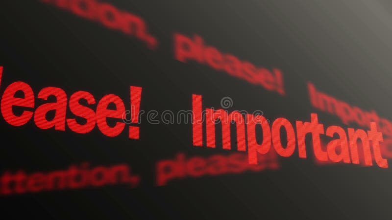 Attention Please. Important Message. System Alert Stock ...