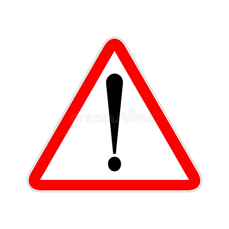 Attention sign symbol triangle. Caution icon exclamation. Alert road sign