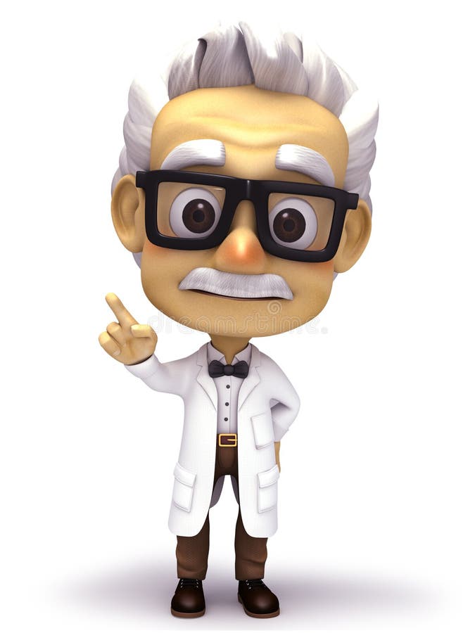 High resolution 3d render character cartoon professor attention. High resolution 3d render character cartoon professor attention