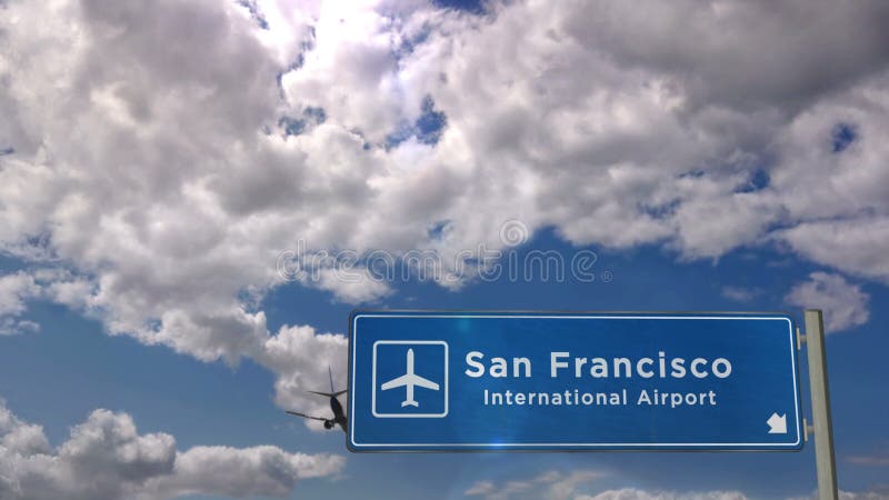 Atterraggio aereo a San Francisco in California