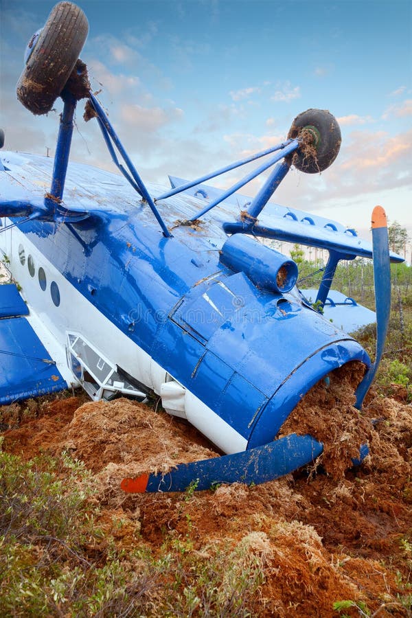 Biplane had crashed in marsh due to engine failure. Plane had rotation after emergency landing on the marsh. It lay up landing gear. Biplane had crashed in marsh due to engine failure. Plane had rotation after emergency landing on the marsh. It lay up landing gear.