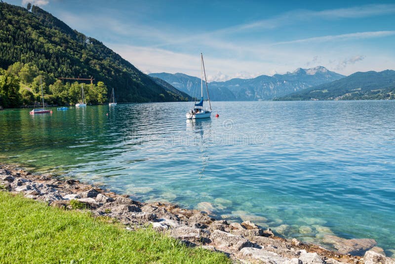 Attersee lake in Austria royalty free stock photography