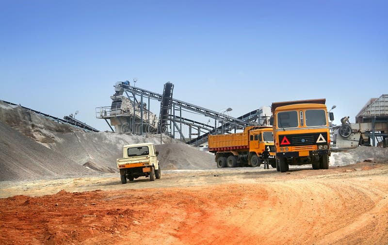 Gravel loading activity at the construction site. Gravel loading activity at the construction site