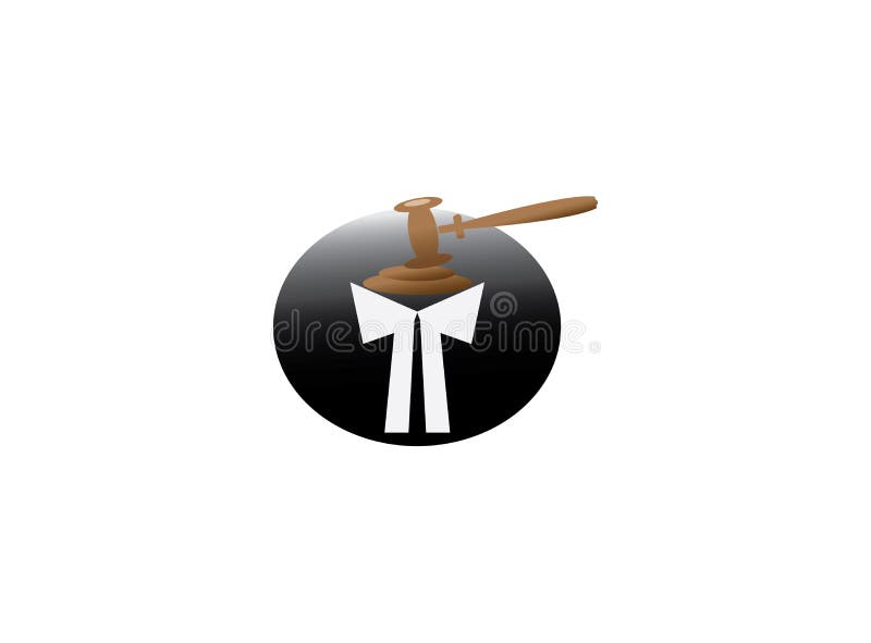 Lawyer S Hammer And Word LAW. Stock Illustration Illustration of font