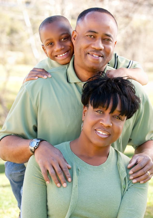 Attractive African American Man, Woman and Child