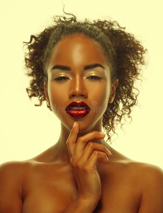 Attractive african american woman closeup portrait