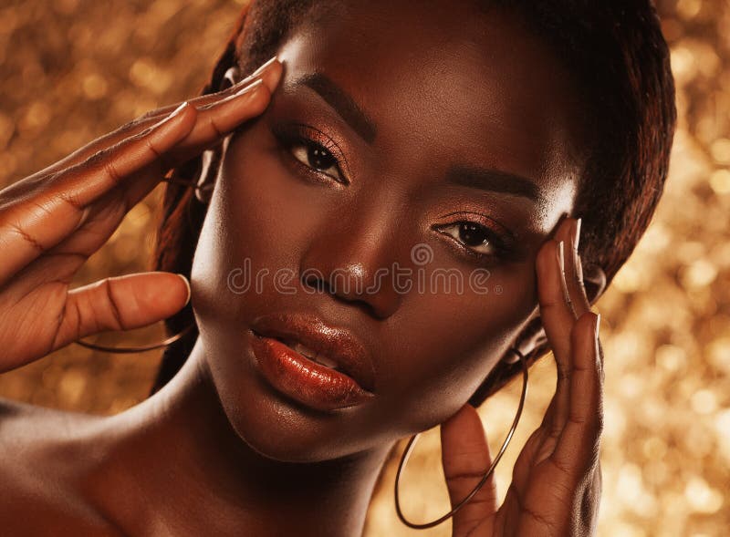 Attractive african american woman closeup portrait