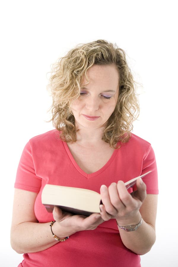 Attractive blonde reading