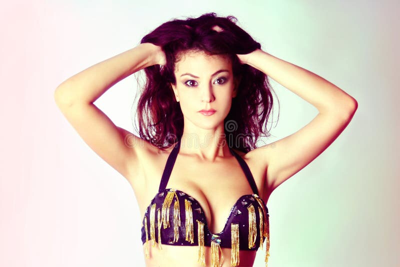 Attractive brunette woman stock photography