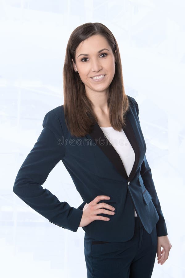 Attractive Business Woman Isolated on White Stock Photo - Image of ...