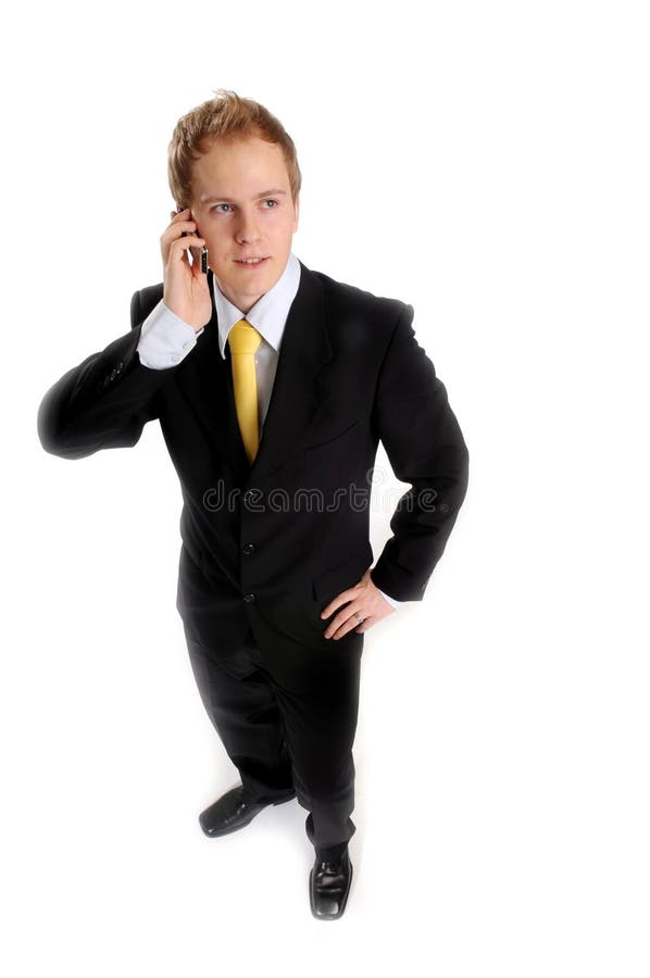 Attractive businessman with phone