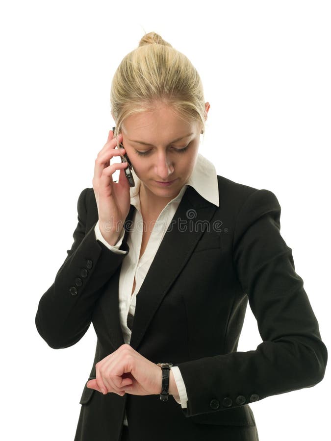 Attractive businesswoman with a cell phone