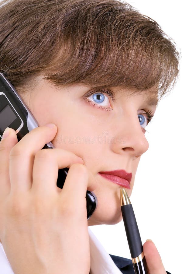 Attractive businesswoman with cellphone