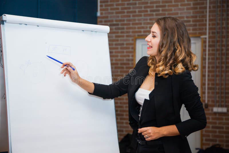 Download Attractive Businesswoman Write On Paper Mockup Screen ...