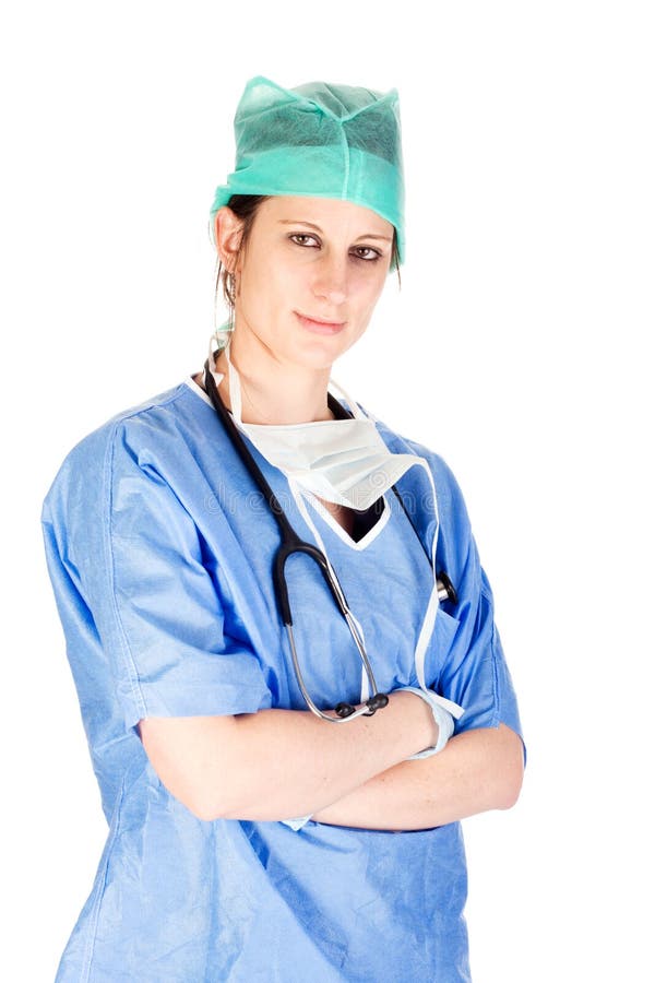 Attractive Caucasian female health care worker royalty free stock images
