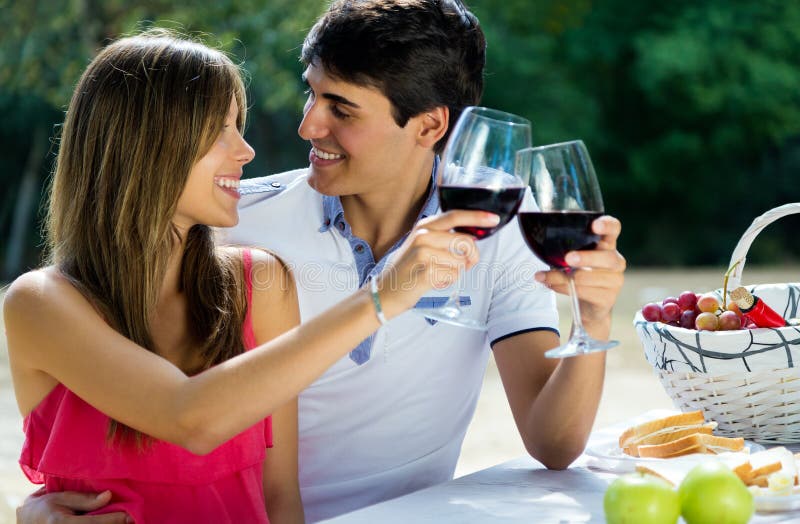 252 Young Lovers Drinking Wine Nature Stock Photos - Free & Royalty ...