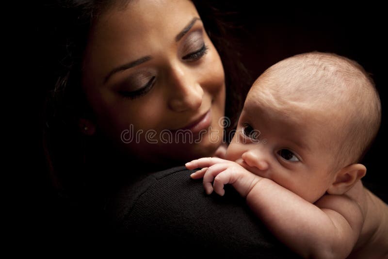 Attractive Ethnic Woman with Her Newborn Baby