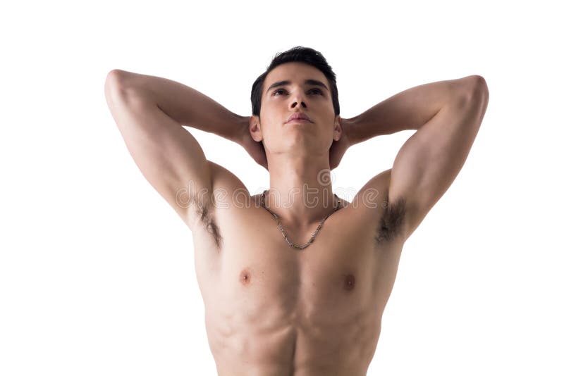 images Shirtless Guy Reference man hands behind head