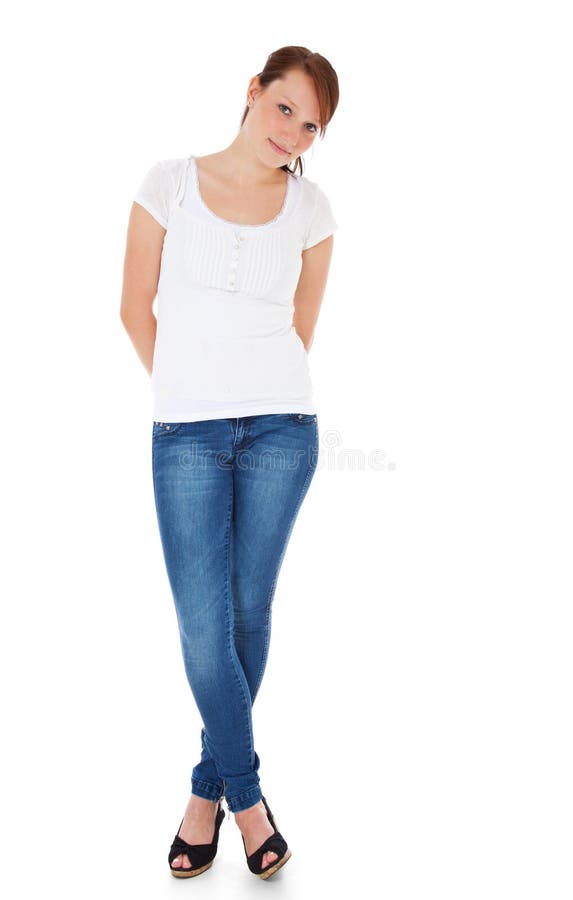 Rear View of an Attractive Teenage Girl Stock Photo - Image of european ...
