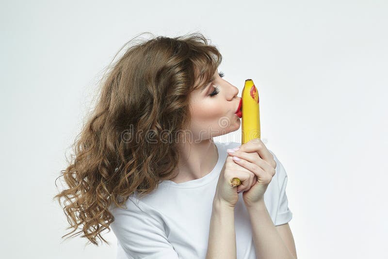 Implied Flirty Cute Girl Eats Banana Naughty Pic Photo Print