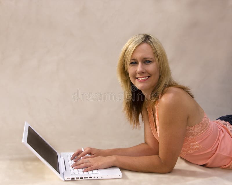 Attractive girl on laptop