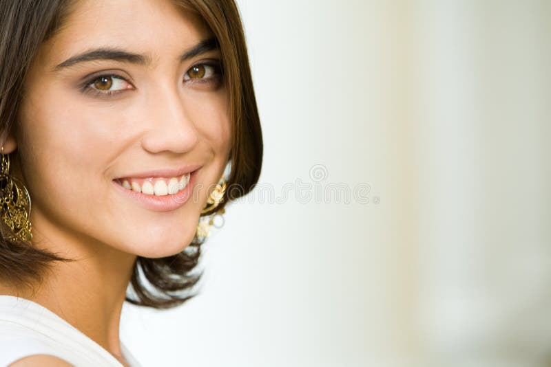 Smiling lady stock photo. Image of lady, look, chic, hair 5821154