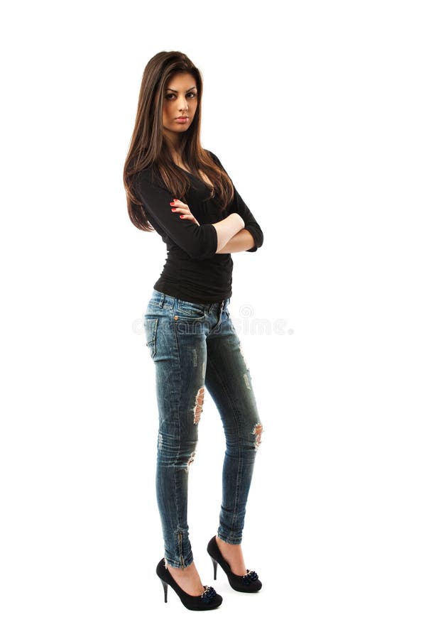 Attractive latin lady, full body royalty free stock photo