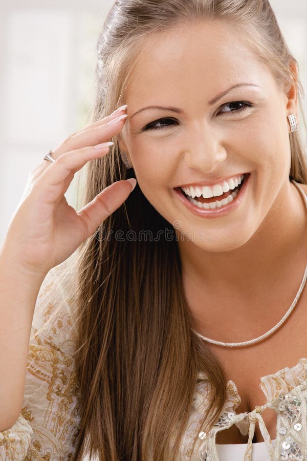Attractive laughing woman young στοκ φωτογραφίες με δικαίωμα ελεύθερης χρήσης