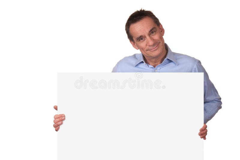 Attractive Man Holding Blank White Sign royalty free stock photos Attractive Man Holding Blank White Sign royalty free stock photos